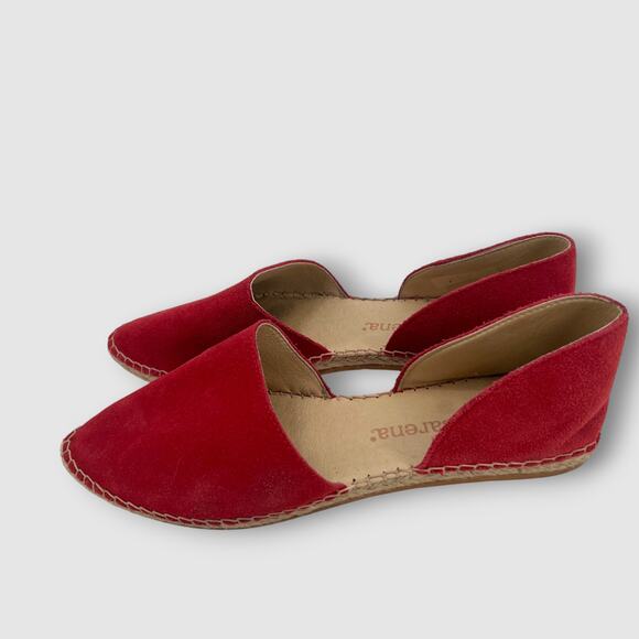 Macarena Spain Red Suede Espadrille Flats Women’s Size 39 / 9 - Picture 2 of 7